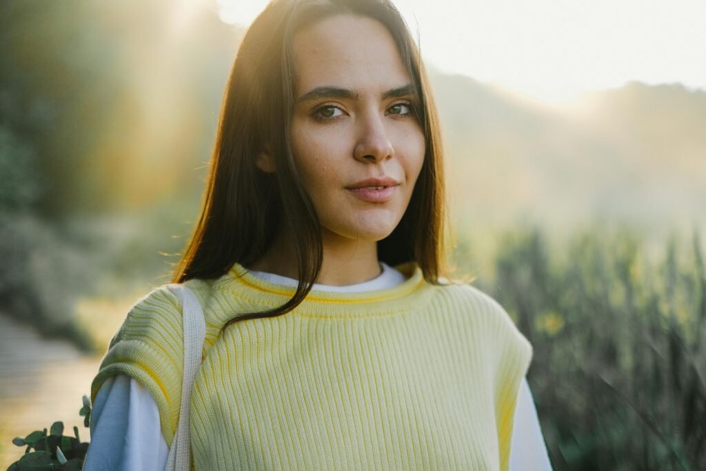 pexels-photo-9052942-9052942 Brunette Woman in Yellow Knitted Vest